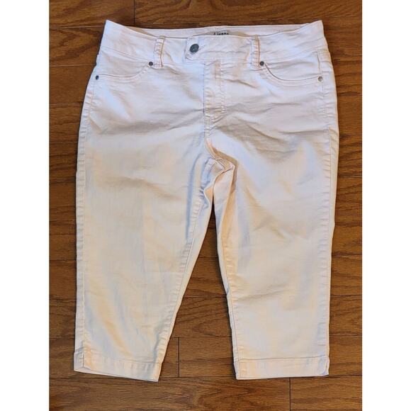 D. Jeans Womens Light Pink Mid-rise Capri Denim Jeans, 17" inseam, Size 12 - Picture 3 of 12